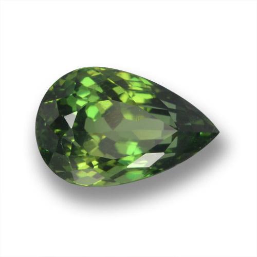 3.02 ct Green Apatite Stone, Natural Apatite in Pear Facet Shape for Sale