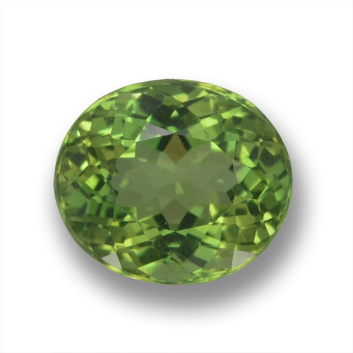 来自马达加斯加 2,05 克拉椭圆形绿色磷灰石,尺寸 8 x 6,9 mm 毫米,天然宝石,VS 净度,1 颗森林绿磷灰石,莫氏硬度为 5 - 5, Photo A