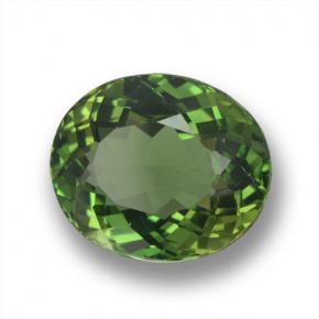 3.43 ct Green Apatite Stone, Natural Apatite in Oval Facet Shape for Sale