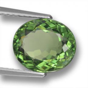 3.12 ct Green Apatite Stone, Natural Apatite in Oval Facet Shape for Sale