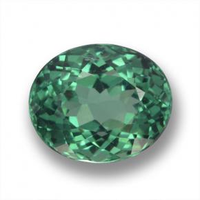 2.16 ct Green Apatite Gemstone, Apatite Gem in Oval Facet Shape for Sale.
