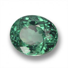 2.16 ct Green Apatite Stone, Natural Apatite in Oval Facet Shape for Sale