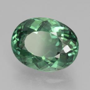 3.49 ct Green Apatite Stone, Natural Apatite in Oval Facet Shape for Sale