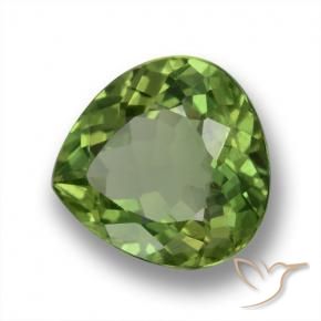 2.29 ct Green Apatite Stone, Natural Apatite in Pear Facet Shape for Sale