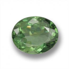 1.38 ct Green Apatite Gemstone, Apatite Gem in Oval Facet Shape for Sale.