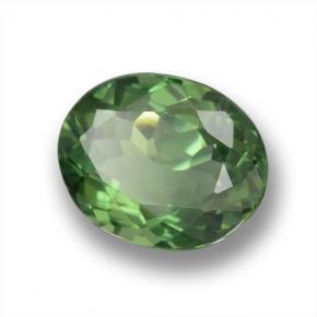 1.38 ct Green Apatite Stone, Natural Apatite in Oval Facet Shape for Sale