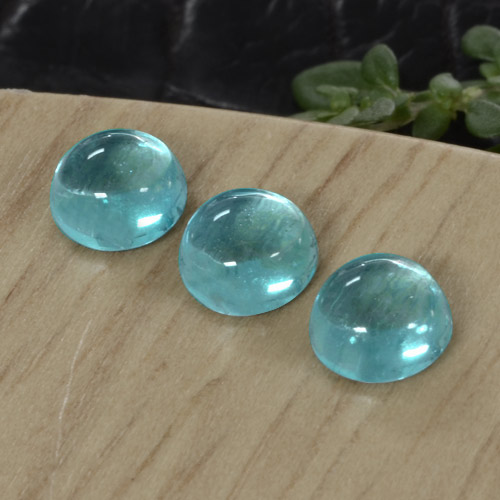 Blue Apatite Gem - 0.6ct Round Cabochon (ID: 468176)