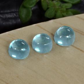 0.66 ctw Blue Apatite Stones, Natural Apatite in Round Cabochon Shape for Sale