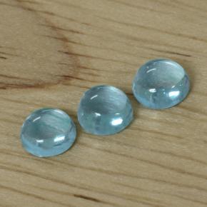 Azul agua claro Apatita Gema - 0.5ct Cabujón Redondo (ID: 468181)