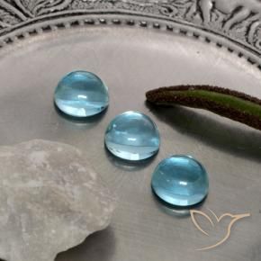 2.05 ctw Blue Apatite Stones, Natural Apatite in Round Cabochon Shape for Sale