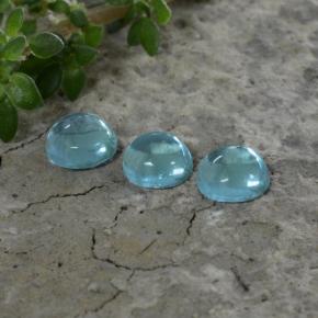 0.92 ctw Blue Apatite Gemstones, Apatite Gems in Round Cabochon Shape for Sale.