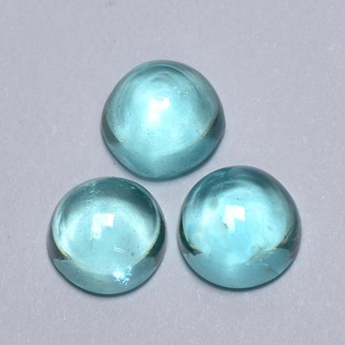 Light Aqua Blue Apatite Gem - 0.6ct Round Cabochon (ID: 468273)