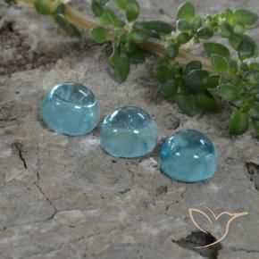 1.46 ctw Blue Apatite Stones, Natural Apatite in Round Cabochon Shape for Sale