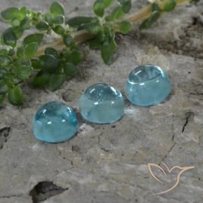 Apatite Gemstones in 4.3 mm Size for Sale, Apatite Stones in Deep Aqua Blue Color