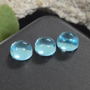 2.28 ctw Blue Apatite Stones, Natural Apatite in Round Cabochon Shape for Sale