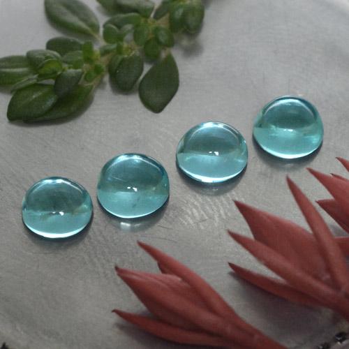 1.65 ctw Blue Apatite Stones, Natural Apatite in Round Cabochon Shape for Sale