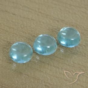 1.74 ctw Blue Apatite Stones, Natural Apatite in Round Cabochon Shape for Sale