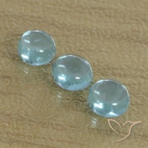 1.60 ctw Blue Apatite Stones, Natural Apatite in Round Cabochon Shape for Sale