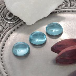 Greenish Blue Apatite Gem - 0.4ct Round Cabochon (ID: 468348)
