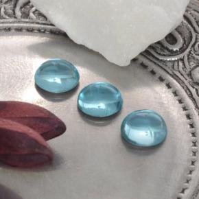 1.21 ctw Blue Apatite Stones, Natural Apatite in Round Cabochon Shape for Sale