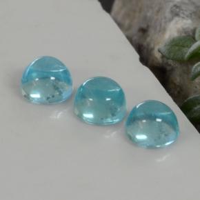 1.11 ct Blue Apatite Stone, Natural Apatite in Round Cabochon Shape for Sale