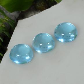 Deep Aqua Blue Apatite Gem - 0.5ct Round Cabochon (ID: 468356)