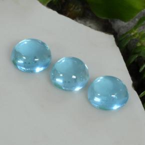1.56 ctw Blue Apatite Stones, Natural Apatite in Round Cabochon Shape for Sale