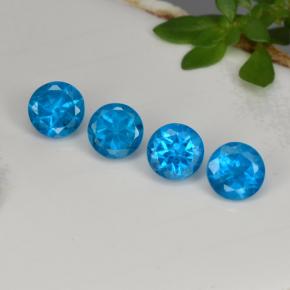 1.27 ctw Blue Apatite Gemstones, Apatite Gems in Round Facet Shape for Sale.
