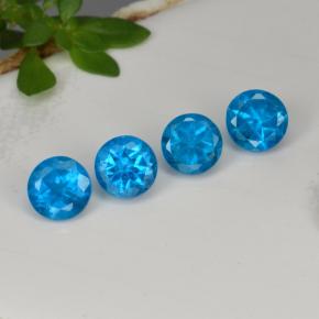 1.27 ctw Blue Apatite Stones, Natural Apatite in Round Facet Shape for Sale
