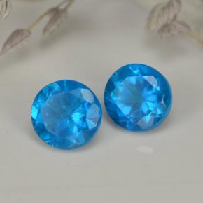 0.56 ct Blue Apatite Stone, Natural Apatite in Round Facet Shape for Sale