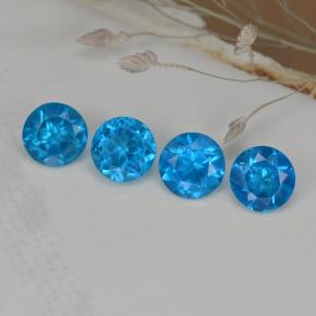 1.00 ctw Blue Apatite Gemstones, Apatite Gems in Round Facet Shape for Sale.