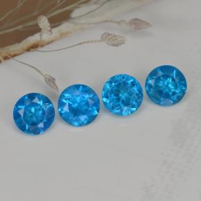 1.00 ctw Blue Apatite Stones, Natural Apatite in Round Facet Shape for Sale