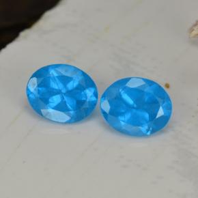 Deep Baby Blue Apatite Gem - 0.4ct Oval Facet (ID: 468559)