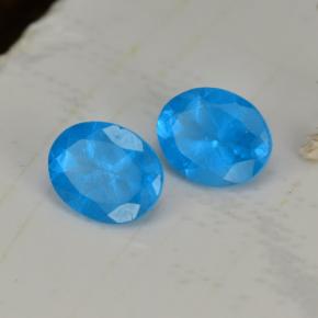 0.80 ctw Blue Apatite Stones, Natural Apatite in Oval Facet Shape for Sale
