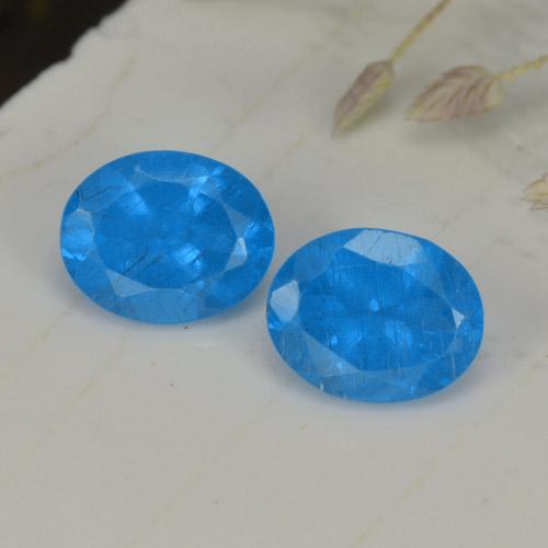 Intense Blue Apatite Gem - 0.4ct Oval Facet (ID: 468563)