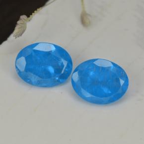 0.72 ctw Blue Apatite Gemstones, Apatite Gems in Oval Facet Shape for Sale.