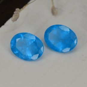 0.72 ctw Blue Apatite Stones, Natural Apatite in Oval Facet Shape for Sale