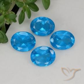 1.43 ctw Blue Apatite Stones, Natural Apatite in Oval Facet Shape for Sale