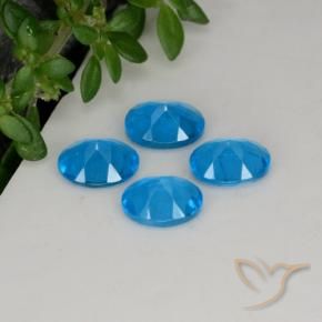 Apatite Gemstones in 5 x 4 mm (calibrated) Size for Sale, Apatite Stones in Deep Azure Color