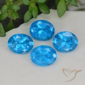 1.64 ctw Blue Apatite Stones, Natural Apatite in Oval Facet Shape for Sale