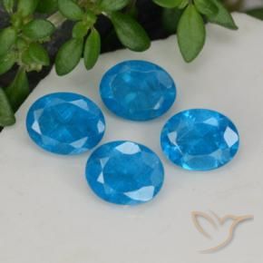 1.61 ctw Blue Apatite Stones, Natural Apatite in Oval Facet Shape for Sale