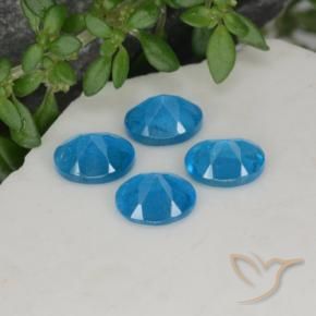 Apatite Gemstones in 5 x 4 mm (calibrated) Size for Sale, Apatite Stones in Medium Blue Color