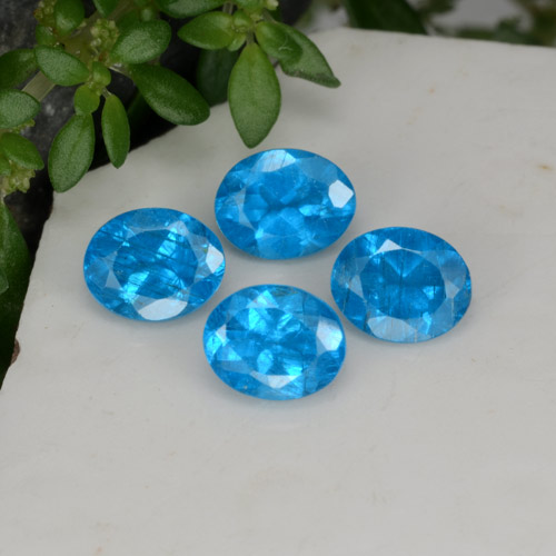 Свисс-Блю Апатиты Камень - 0.4ct Фасетный Овал (ID: 468585)