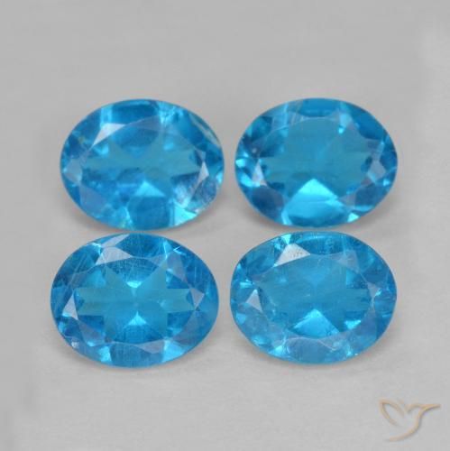1.45ctw Natural Azure Blue Apatite, Oval, VS-SI