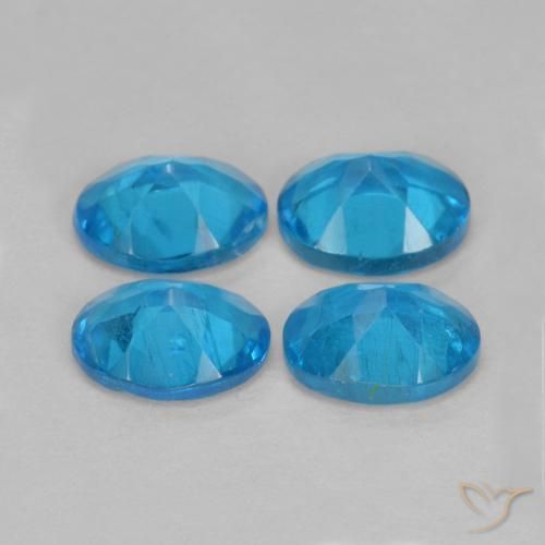 Apatite Gemstones in 5 x 4 mm (calibrated) Size for Sale, Apatite Stones in Azure Blue Color