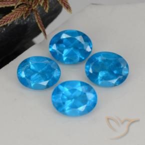 1.61 ctw Blue Apatite Stones, Natural Apatite in Oval Facet Shape for Sale