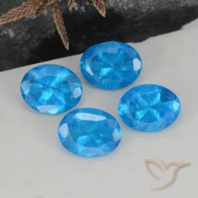 1.45 ctw Blue Apatite Stones, Natural Apatite in Oval Facet Shape for Sale