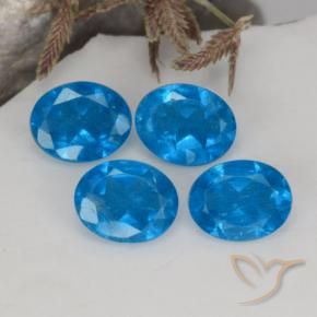 1.36 ctw Blue Apatite Stones, Natural Apatite in Oval Facet Shape for Sale