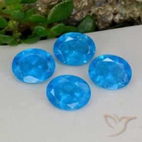 1.44 ctw Blue Apatite Stones, Natural Apatite in Oval Facet Shape for Sale