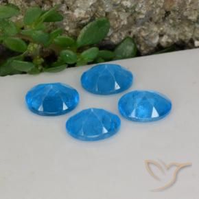 Apatite Gemstones in 5 x 4 mm (calibrated) Size for Sale, Apatite Stones in Intense Blue Color